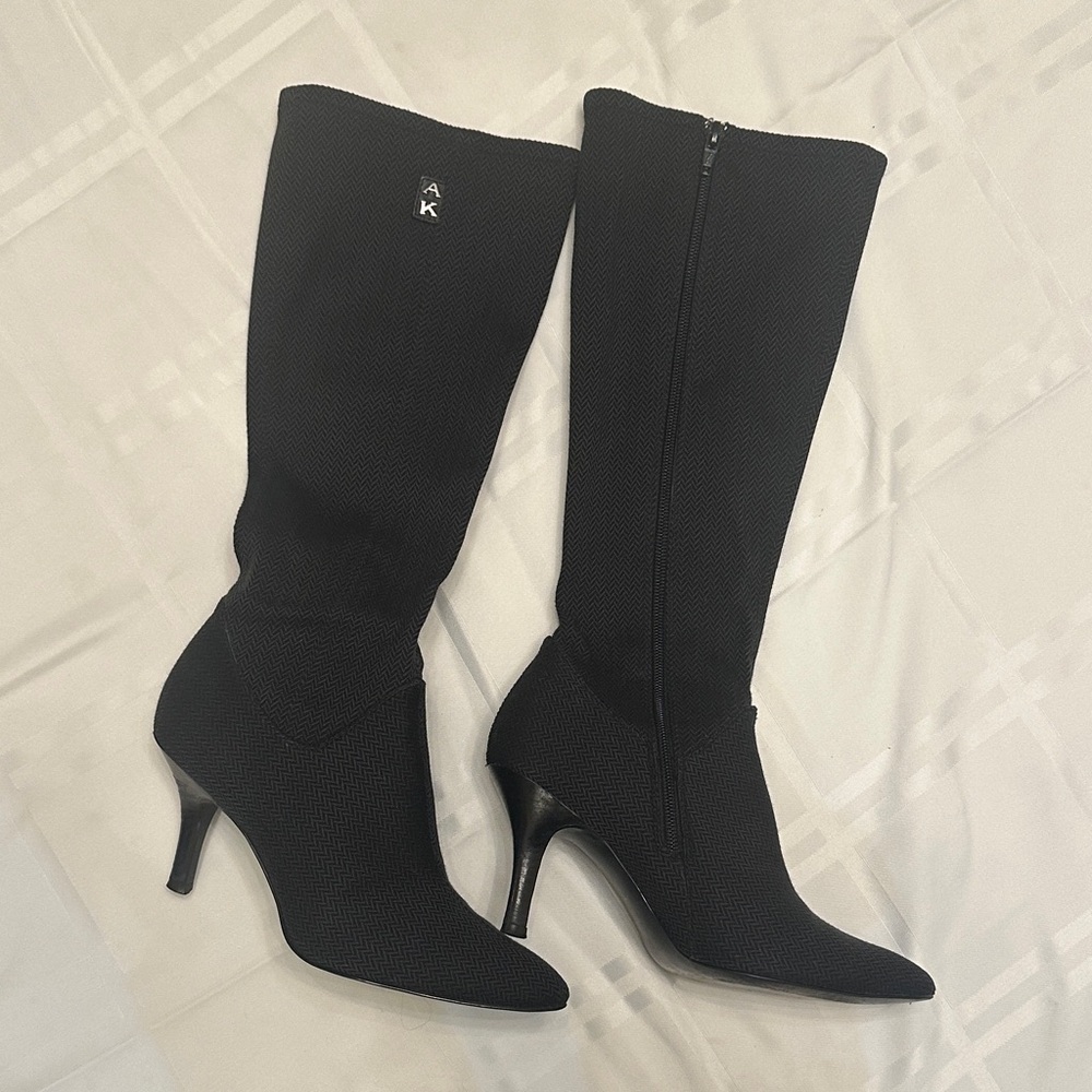 Anne Klein Black Knee Boots Black and Grey 7.5